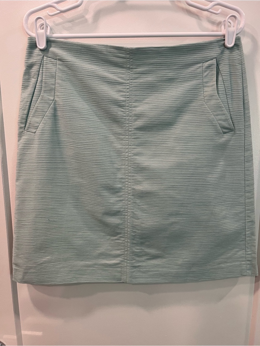 Ann Taylor Factory Mint Green Ribbed Pencil Skirt